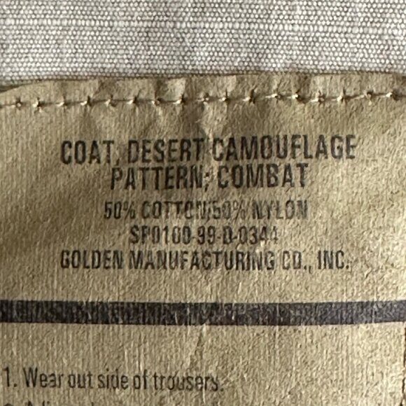 Vintage US Army Desert Camo Jacket Size Medium Rip Stop Fabric - Picture 13 of 15